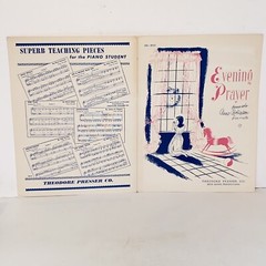 Vintage 1950 Evening Prayer Piano Solo Sheet Music by Anne Robinson
