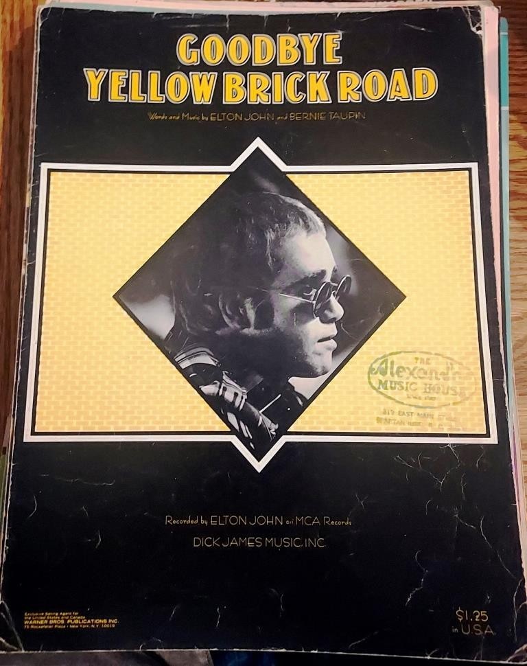 Sheet Music Goodbye Yellow Brick Road Elton John 1973 B2