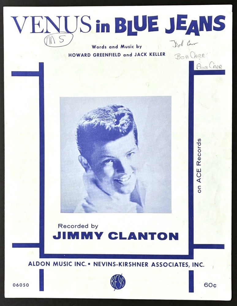 1961 JIMMY CLANTON « VENUS IN BLUE JEANS » SHEET MUSIC – POP ROCK ERA