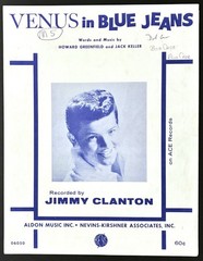 1961 JIMMY CLANTON « VENUS IN BLUE JEANS » SHEET MUSIC – POP ROCK ERA