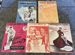 Lot of Vintage Sheet Music 1940s Two Books & Three Movie Sheets