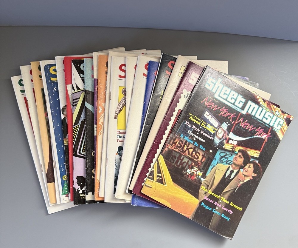 Lot of 20 Issues Sheet Music Magazines Vintage 1986-1989 Piano Guitar Organ