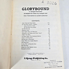 Glorybound 17 Gospel Favorites Choir Songbook Piano Christian Linn Lillenas 1985