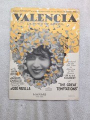 Valenica 1925 Sheet Music Jose Padilla Lucien Boyer Song of Spain
