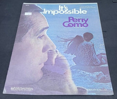 It&rsquo;s Impossible Sheet Music Perry Como Charles Hansen Piano Guitar 1970 Vintage