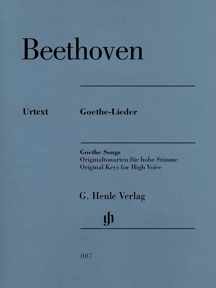 Beethoven Goethe Songs High Voice Piano Vocal Henle Urtext Sheet Music Book