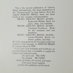 1976 JERICHO BRASS AGAIN – 3 Music Books – Full Instrumentation – USA Medley