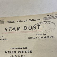 1929 Star Dust Sheet Music Hoagy Carmichael Mitchell Parish SATB Mixed Voices