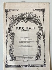 Theodore Presser P.D.Q. Bach Two Madrigals Vocal Choir Sheet Music 312-40794