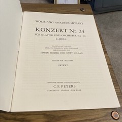 Edition Peters Mozart Konzert Nr 24, C Minor KV 491, 2 pianos 4 Hands Urtext