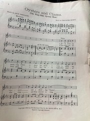1904 11×14 Ragtime sheet music OYSTERS AND CLAMS/ RAGTIME OYSTER MAN