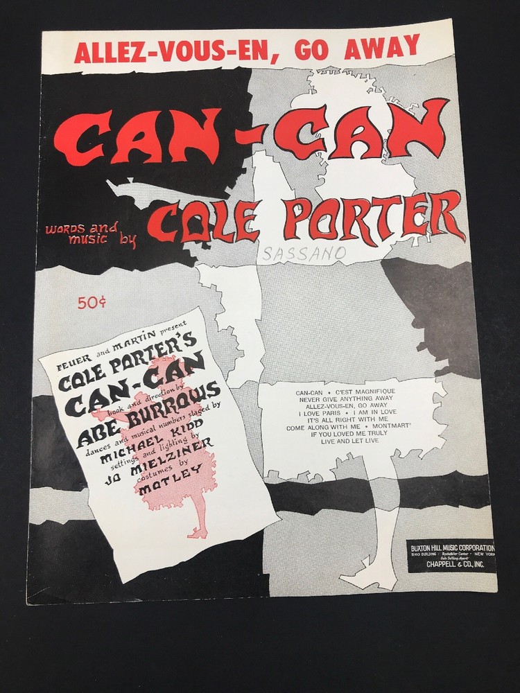 1953 ALLEZ-VOUS-EN, GO AWAY Vintage Sheet Music COLE PORTER Can-Can