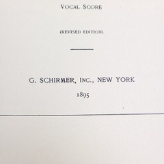 Verdi Requiem Vocal Score 1895 G Schirmer Masses and Vespers