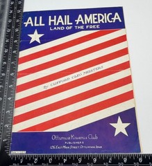 All Hail America Land of the Free Vintage Sheet Music Patriotic 1940 USA WWII