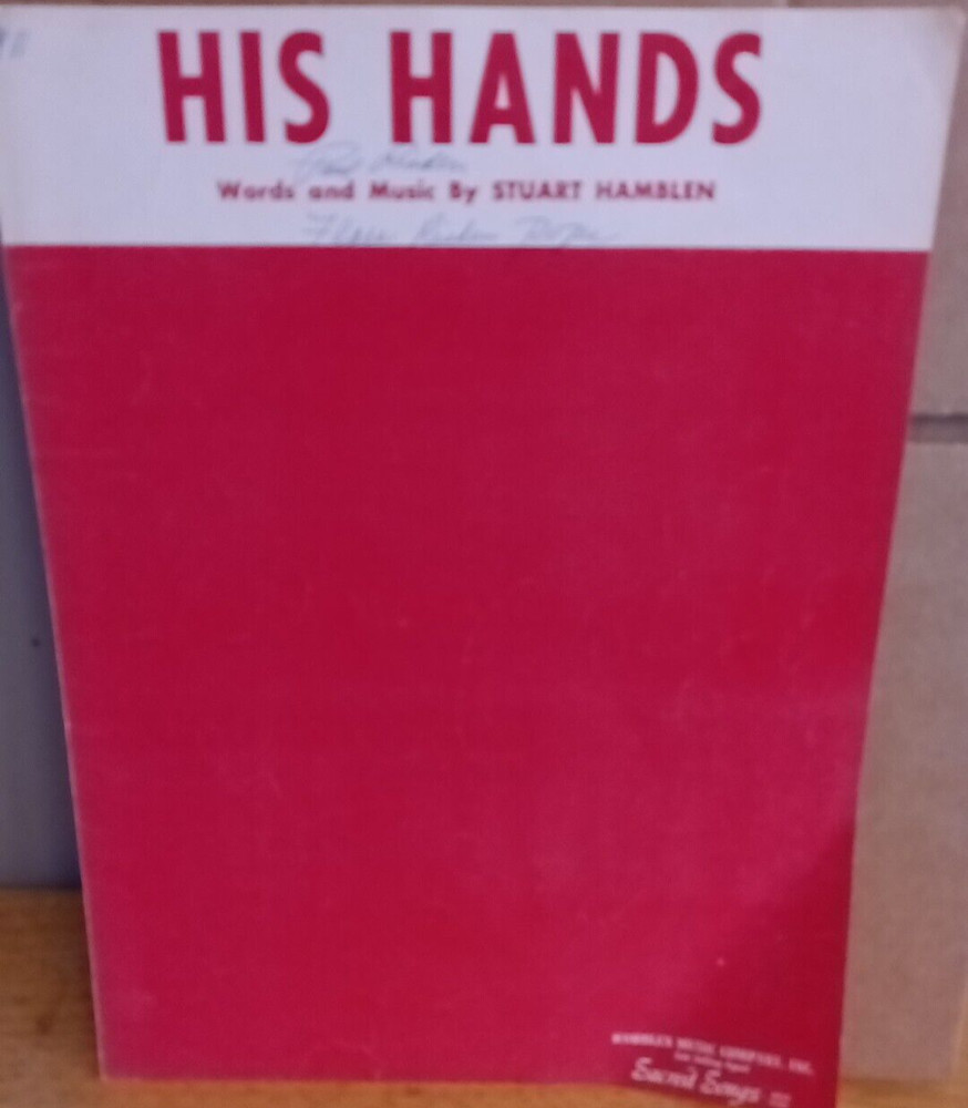 His Hands Sheet Music Stuart Hamblen Medium Voice Gospel Sacred Religious 1954