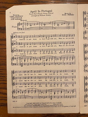 April In Portugal Sheet Music Chappell&rsquo;s Vocal Library Three Female Voices 1953