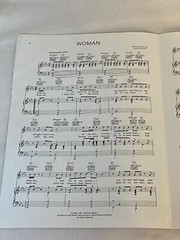 John Lennon Yoko Ono Woman Sheet Music Piano Vocal Guitar 1981 Lenono