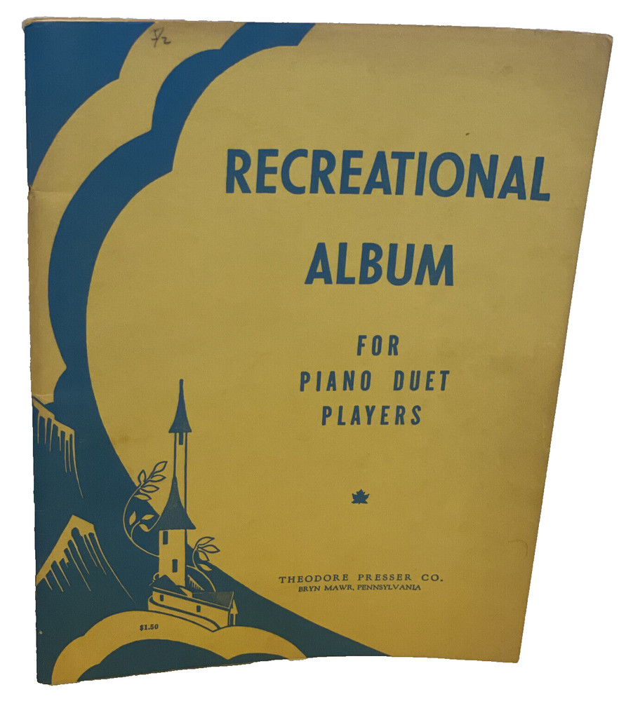 Recreational Album for Piano Duet Players Sheet Music 1937 Theodore Presser VG