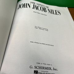 Songs of John Jacob Niles High Voice Piano Vocal Sheet Music Book 050481076