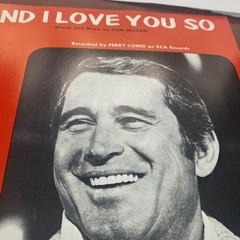 Vintage Mayday And I Love You So Piano Vocal Guitar Perry Como Sheet Music 1972