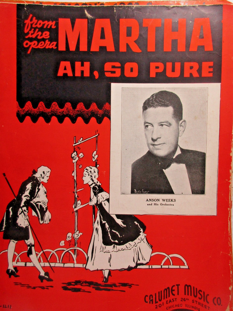 Piano Sheet Music – Martha Ah, So Pure – Calumet Music 1938