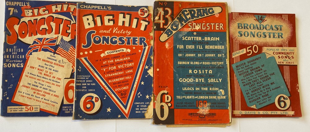 4 x Vintage Songster Booklets Paperback 5th 7th 14th 43rd Used Big Hit Boomerang