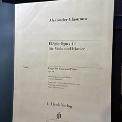 Elegie op 44 – Viola and piano – urtext – score, Glasunow, Rahmer*-