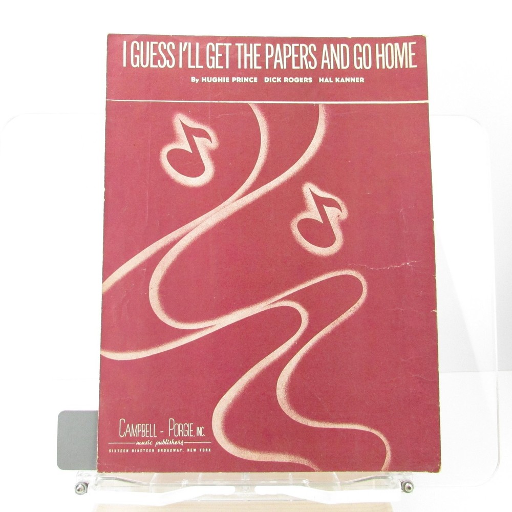 I Guess I&rsquo;ll Get The Papers And Go Home Sheet Music Prince Rogers Kanner P/V/G