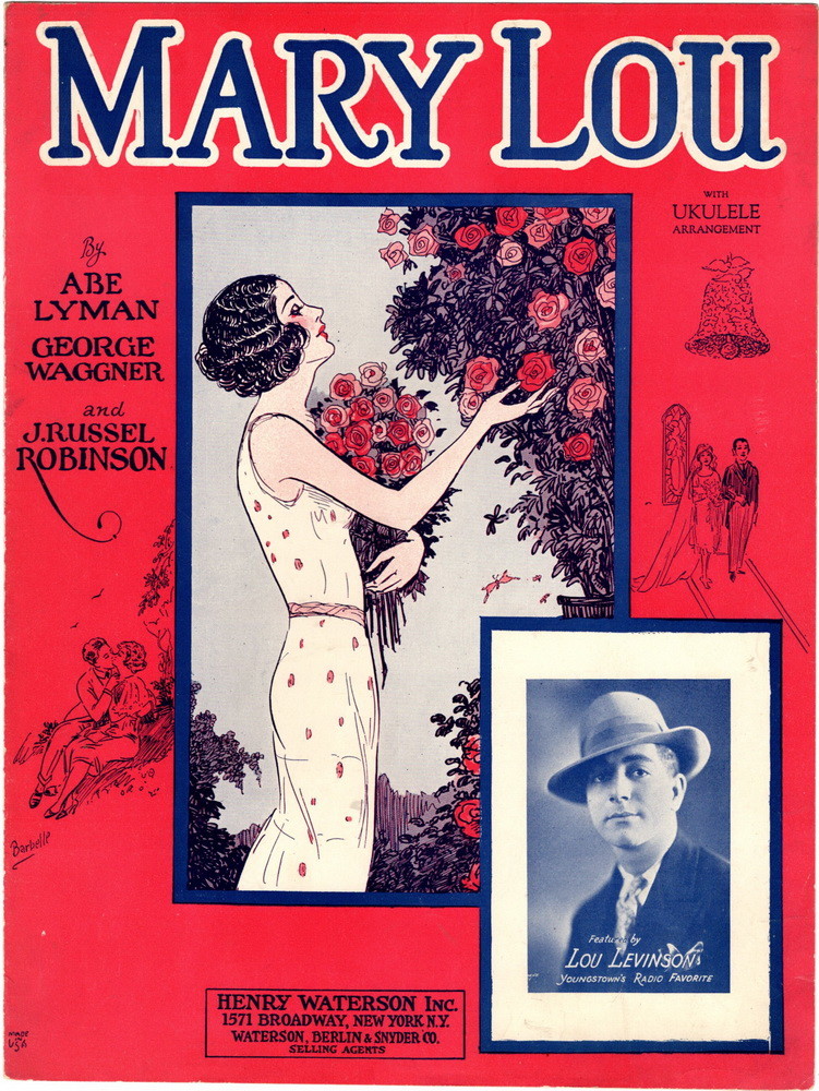 Mary Lou, Lou Lewinson photo, 1926, vintage sheet music