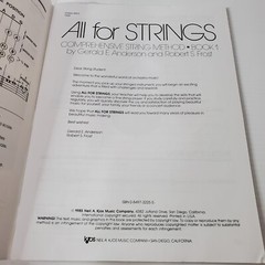 All For Strings Comprehensive String Method Book 1 Bass Robert Frost Songbook