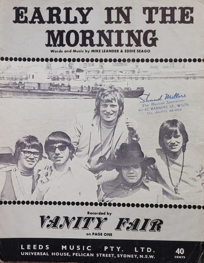 VANITY FAIR – Early In The Morning – Sheet Music – 1969