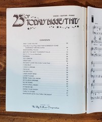 23 Of Today&rsquo;s Biggest Hits Sheet Music Song Book Vintage 1975 Voice Piano Guitar