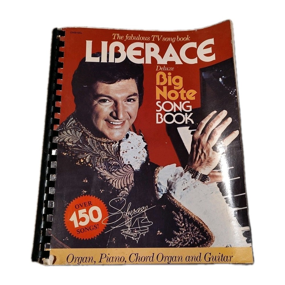 The Fabulous Tv Liberace Deluxe Big Note Song Book 1976 Paperback 150+ Songs