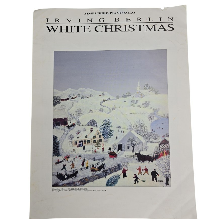 White Christmas Sheet Music Lyrics Irving Berlin Beginner Holiday Inn Vintage