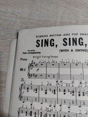 Sing, Sing, Sing Rhythm Airs Small Orchestra Vintage Full Score Robbins Music