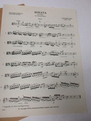 Leonardo Vinci Sonata in D Major Viola & Piano Sheet Music International Company