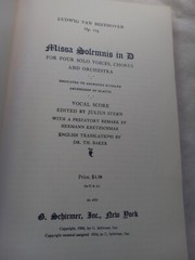 Schirmer Beethoven Missa Solemnis in D 4 Solo Voices Chorus and Orchestra 1934