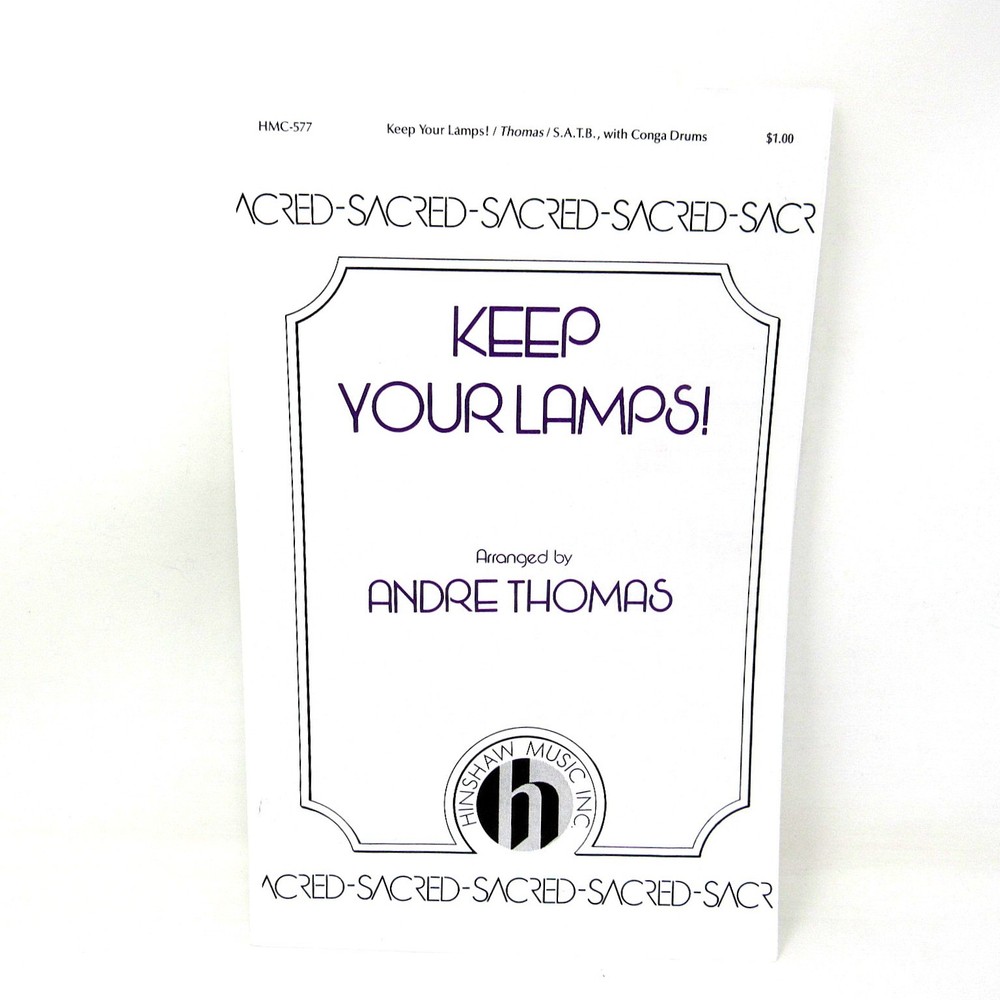 Keep Your Lamps Sacred Sheet Music 1982 Piano Conga Drums Clean SATB US Seller