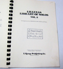 Lillenas Library of Solos Vol. 3 Medium-Low Voice and Piano Vintage 1979 Music