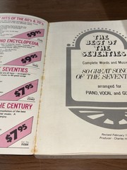 The Best of the Seventies 80 Great Songs 1976 Piano Vocal Guitar Lyrics Songbook