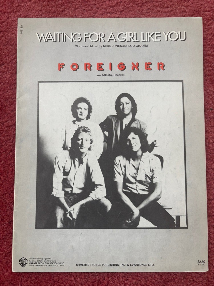 Waiting For A Girl Like You by Foreigner 1981 vintage sheet music