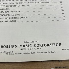 Award Winning Songs Paul Francis Webster Sheet Music Book Robbins Music 1967