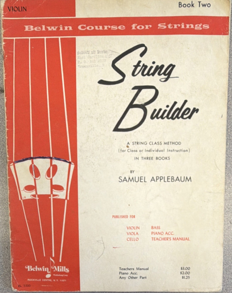 Belwin Mills String Builder Book Two Orchestral Holiday Sheet Music Strings