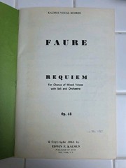 Faure Requiem Op. 48 Sheet Music Chorus Soli Orchestra Kalmus