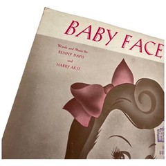 Vintage Baby Face Sheet Music 1926 Benny Davis Harry Akst Lady with Bow