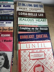 Vtg 1940s Sheet Music with Vocals Colorful Cover Art Graphics & Images Lot of 23