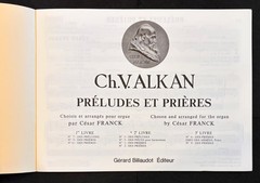Ch. V. Alkan Preludes et Prieres Book 2 Organ Sheet Music Cesar Franck Billaudot