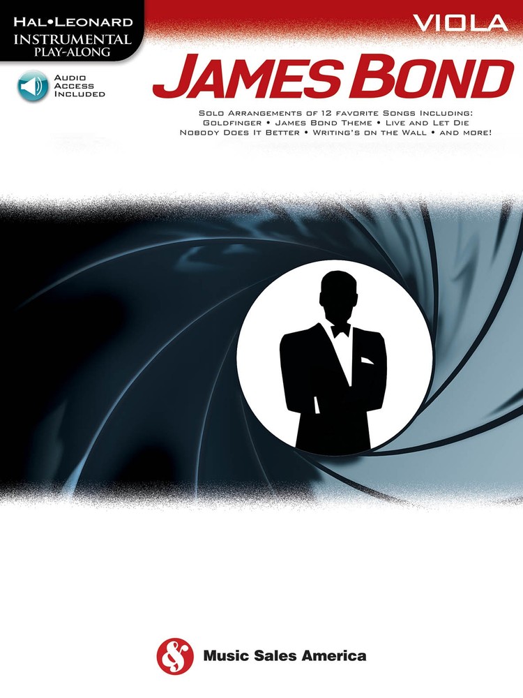 James Bond for Viola Solo Movie Sheet Music 12 Hits Play-Along Book Online Audio