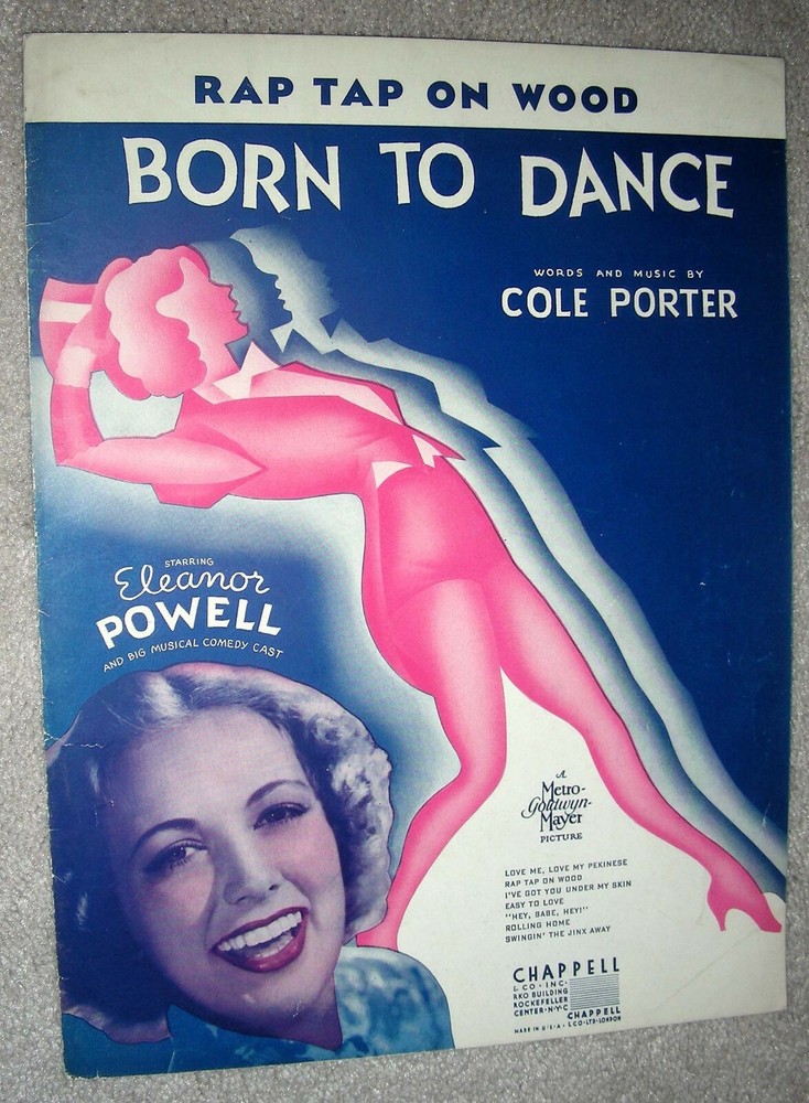 1936 RAP TAP ON WOOD Sheet Music ELEANOR POWELL Born to Dance by COLE PORTER