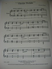 N Louise Wright Chorale Prelude Piano Solo Sheet Music 1954 Boston Music Co